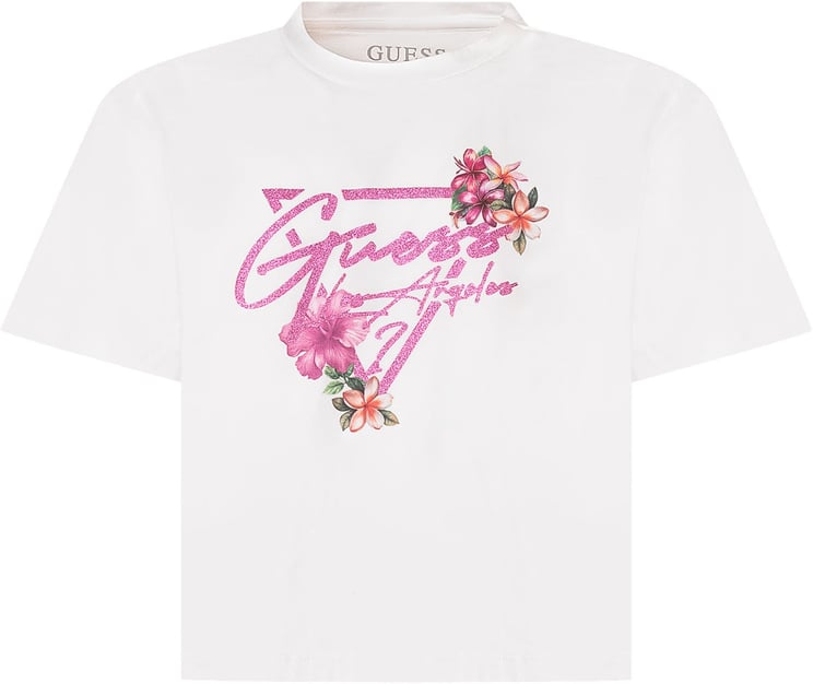 Guess T-shirt Crop con Stampa Floreale