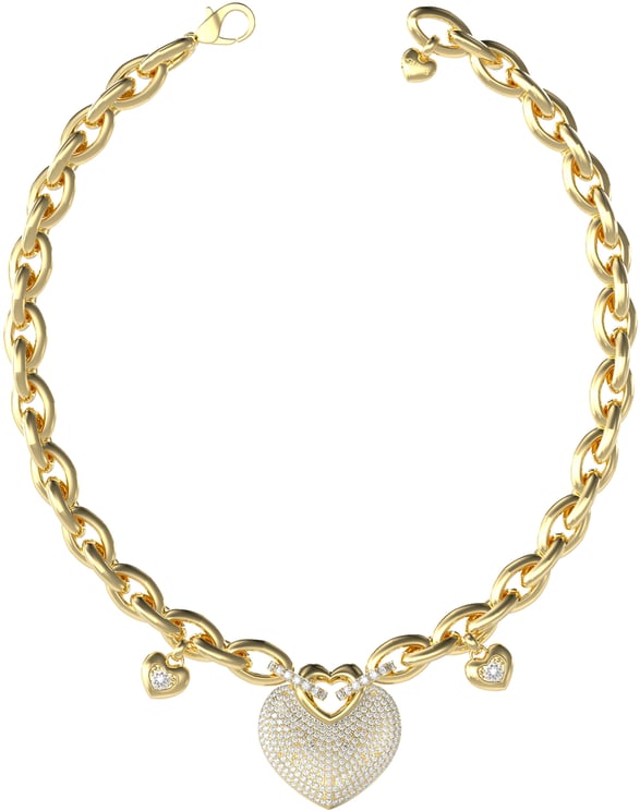 Guess Crazy In Love Gouden Ketting met Kristal