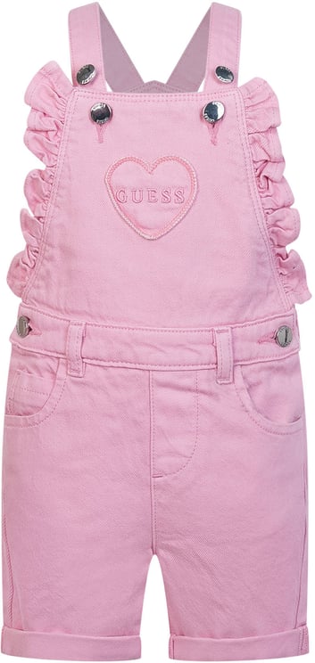 Guess Salopette Corta con Bretelle e Tasca Frontale con Ricamo