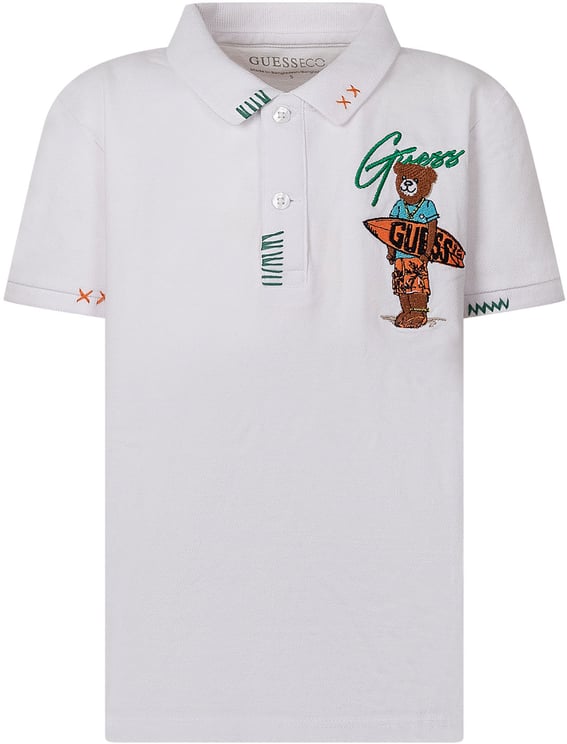 Guess Polo con Colletto e Ricamo Orsetto