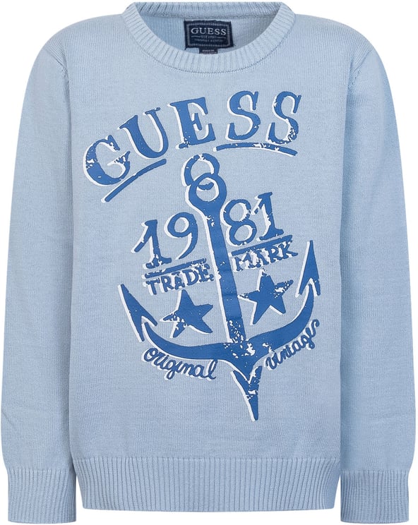 Guess Maglia a Maniche Lunghe con Stampa Ancora