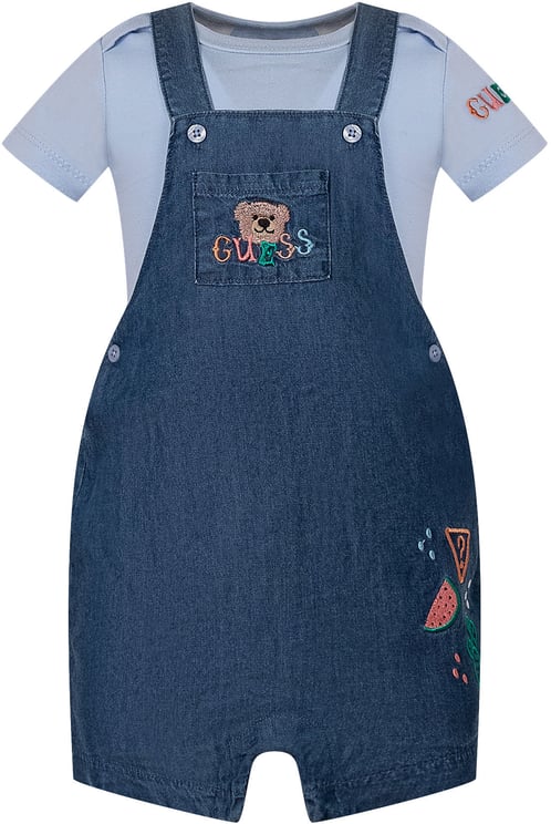 Guess Set Body e Salopette Denim con Ricami