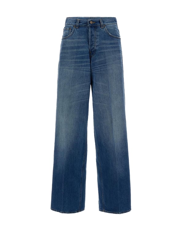 Haikure Boyfriend Fit Wide-Leg Denim Jeans with Subtle Fading
