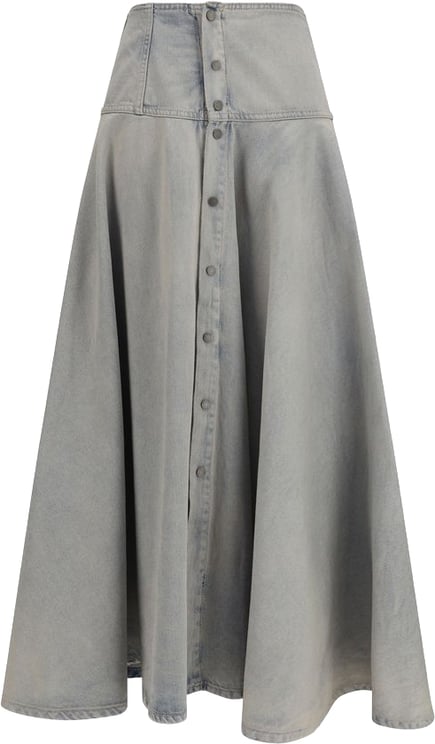 Haikure Haikure Blue Cotton Midi Skirt