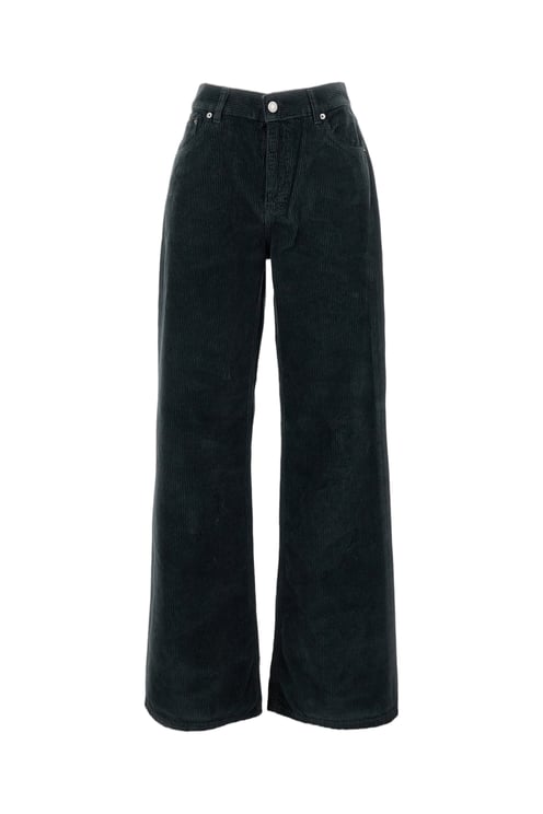 Haikure Wide-Leg Ribbed Cotton Jeans With Textured Finish