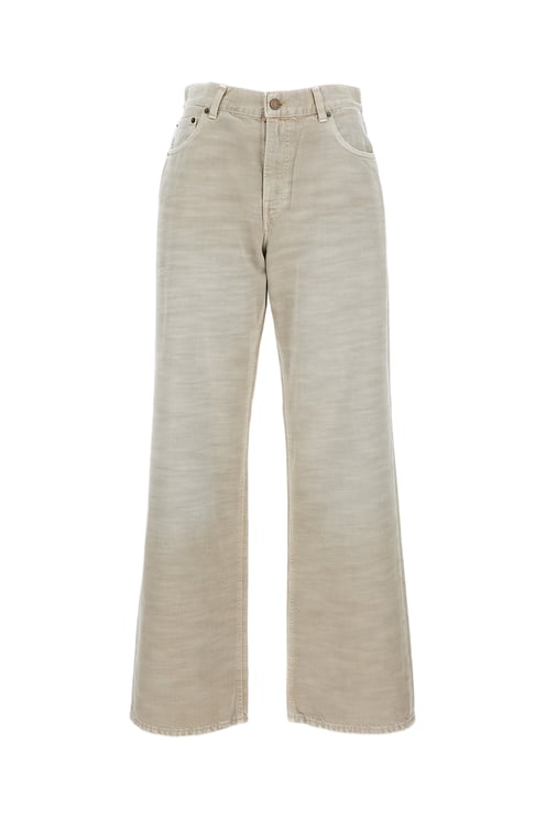 Haikure Mid-to-Low Rise Cotton Trousers with Straight Wide-Leg Silhouette