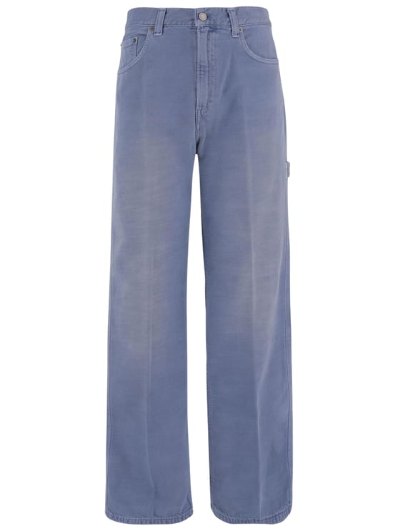 Haikure Light Blue Pressed Pleats Denim Jeans