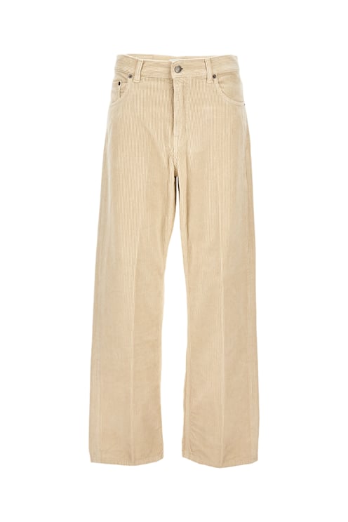 Haikure Ribbed Cotton Wide-Leg Trousers With Classic Five-Pocket Design