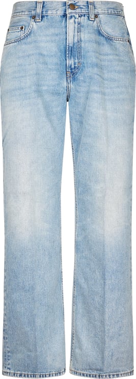 Haikure Light Blue Denim Trousers with Classic Five-Pocket Design