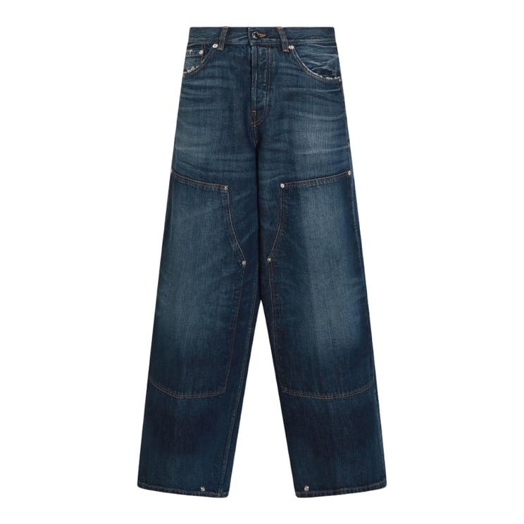 Haikure Wide-Leg Denim Jeans With Unique Reinforced Knee Patches