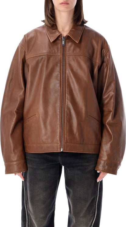 Haikure Jocelyn Leather Jacket Marrone
