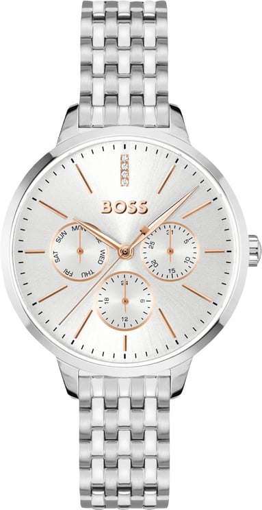 Boss BOSS Horloge HB1502781 Symphony Staal Quartz met Witte Wijzerplaat 38mm