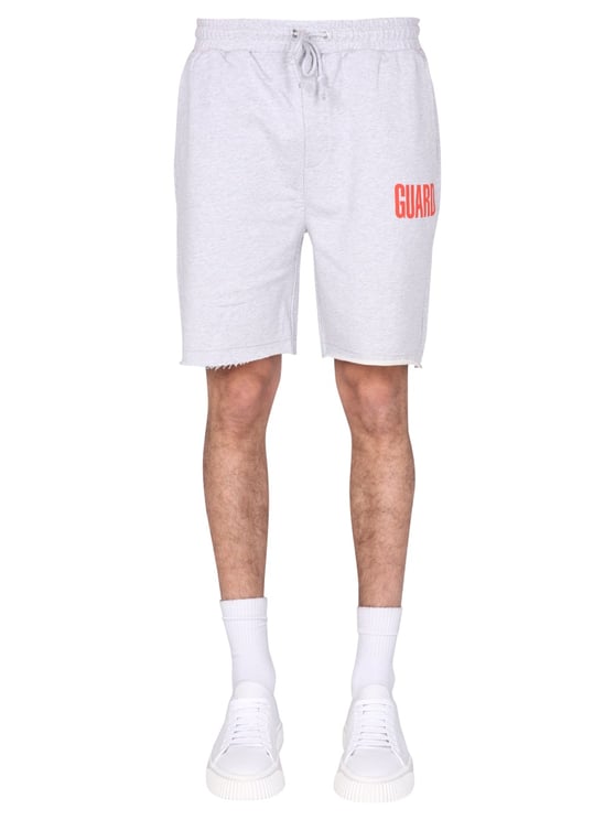 Helmut Lang Cotton Fleece Bermuda Shorts with Adjustable Waist