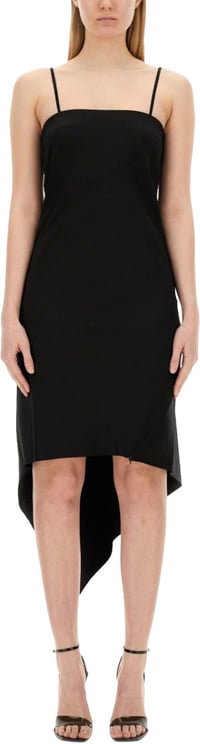 Helmut Lang Fitted Evening Dress With Scarf Hem Design