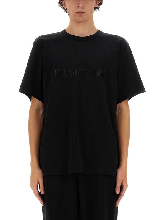 Helmut Lang Relaxed Fit Crew Neck T-Shirt with Embossed Logo
