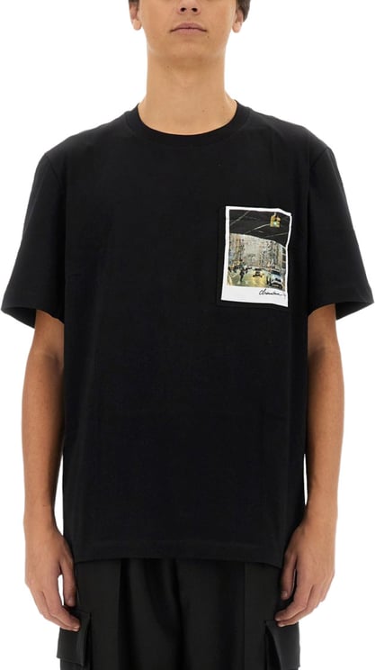 Helmut Lang Black T-Shirt With Front Logo