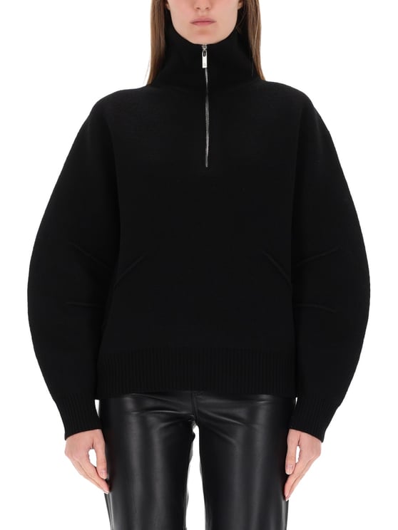 Helmut Lang Apex High Collar Zip-Up Sweater