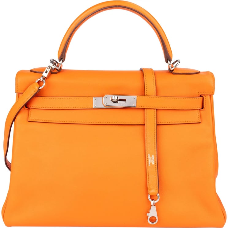 Hermès Hermès Orange Swift Leather Kelly 32 Handbag