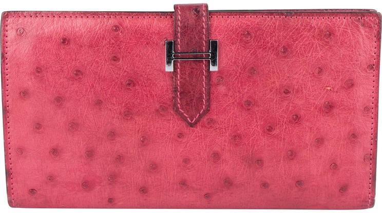 Hermès Hermès Pink Ostrich Béarn Wallet