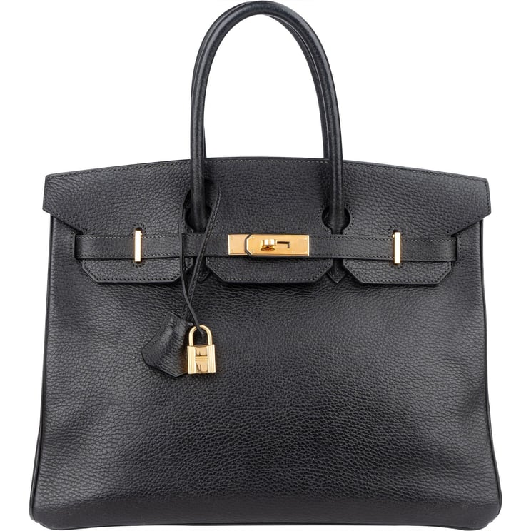 Hermès Hermès Noir Togo Birkin 35 Handbag Gold Hardware