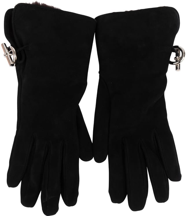 Hermès Hermès Black Suede Kelly Gloves