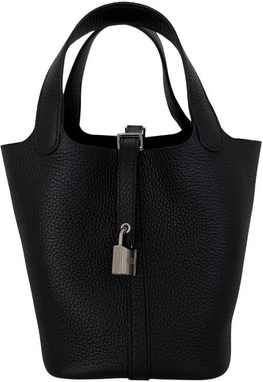 Hermès Hermès Picotin 18 Taurillon Clémence schwarz silber Hardware 2024 Fullset / neuwertig