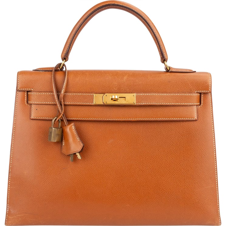 Hermès Hermès Brun Courchevel Leather Kelly 32 Handbag