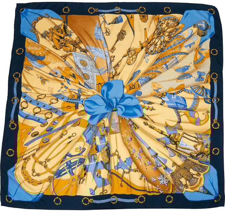 Hermès Hermès Soleil de Soie Silk 90 Tuch Scarf
