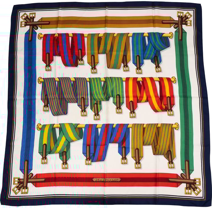 Hermès Hermès Rubans Les Sangles Silk 90 Tuch Scarf