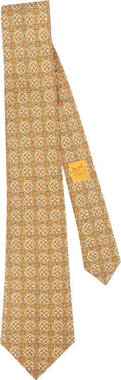 Hermès Hermès Geometric Printed Pattern Mosaik Silk Tie Krawatte