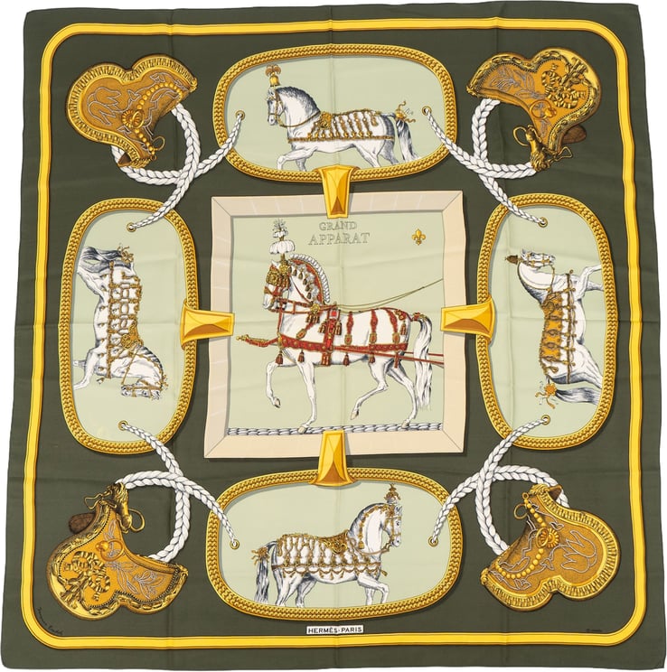 Hermès Hermès Grand Apparat Silk Carre 90 Scarf Tuch