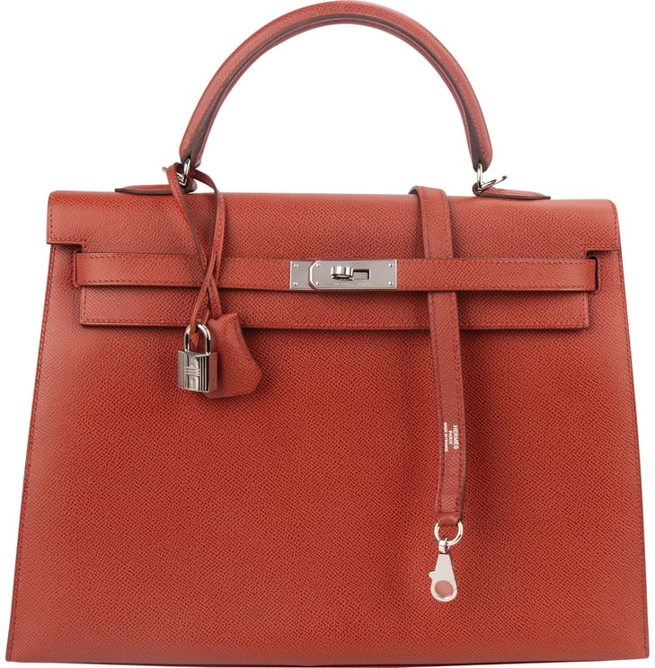 Hermès Hermès Epsom Leather Kelly Palladium 35 Sellier Handbag