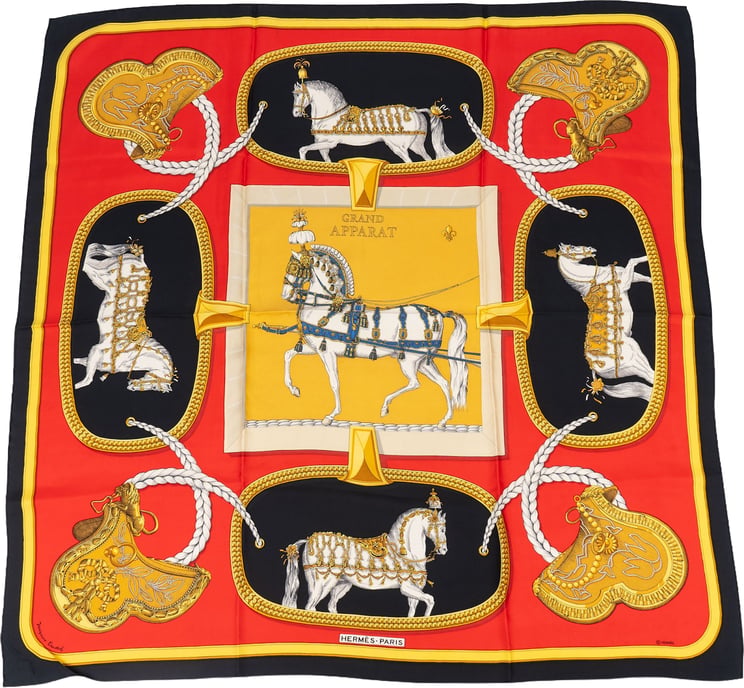 Hermès Hermès Grand Apparat Silk Carre 90 Scarf Tuch
