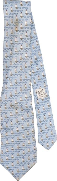 Hermès Hermès Sailboat Print Silk Tie Krawatte