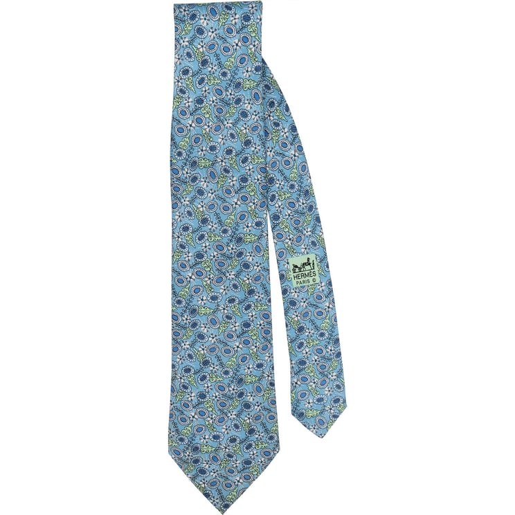 Hermès Hermès Floral Printed Pattern Silk Tie Krawatte