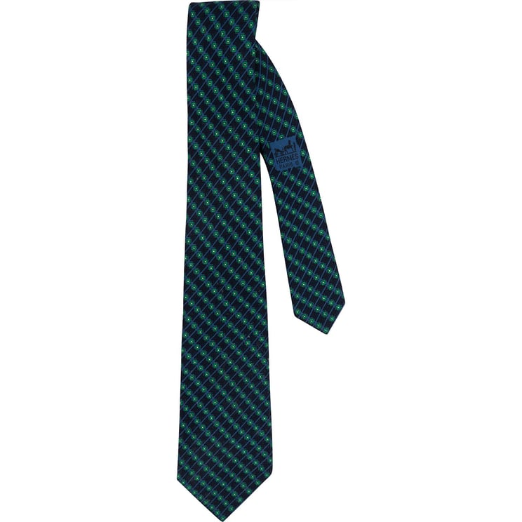 Hermès Hermès Geometric Print Pattern Silk Tie Krawatte