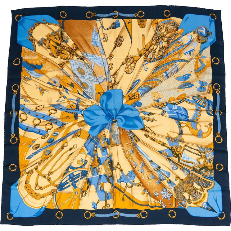 Hermès Hermès Soleil de Soie Silk 90 Scarf Tuch