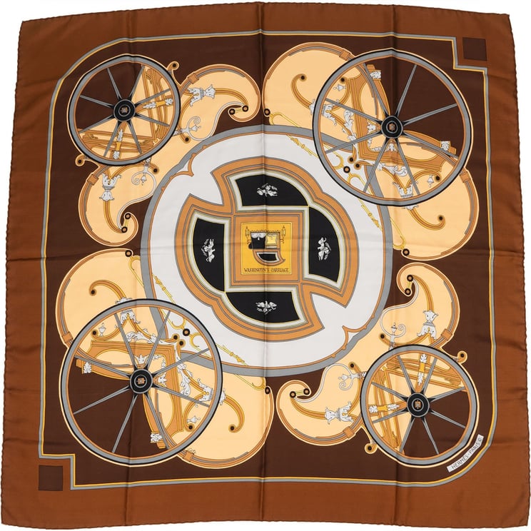 Hermès Hermès Washington's Carriage Silk 90 Scarf Tuch