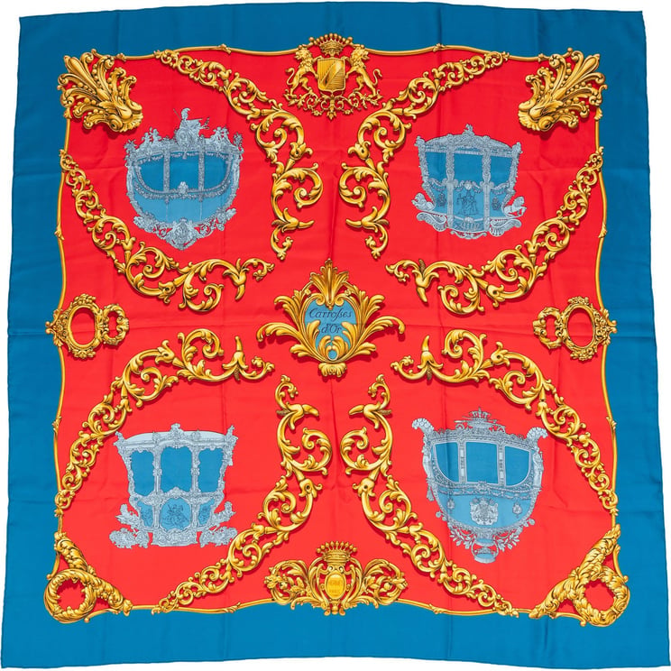 Hermès Hermès Carrosses d'Or Silk Carre 90 Scarf Tuch