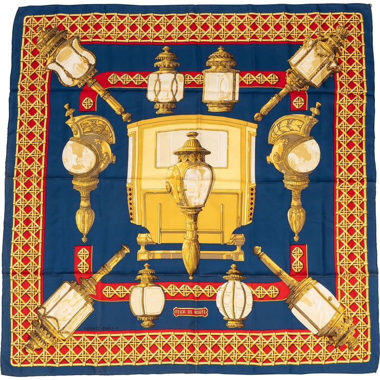 Hermès Hermès Feux de Route Silk Carre 90 Scarf Tuch