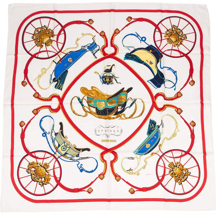 Hermès Hermès Springs Silk Carre 90 Scarf Tuch
