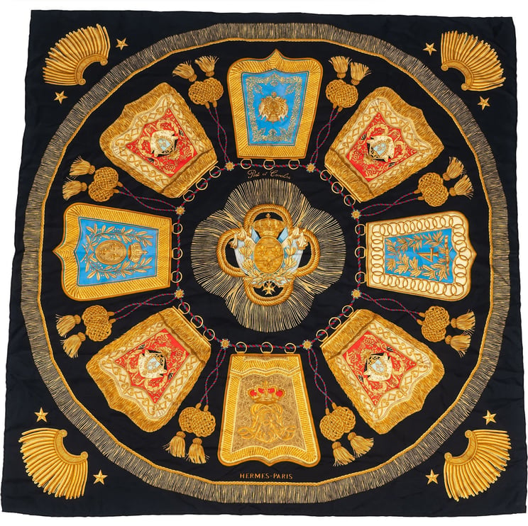 Hermès Hermès Pols et Cocardes Silk Carre 90 Scarf Tuch