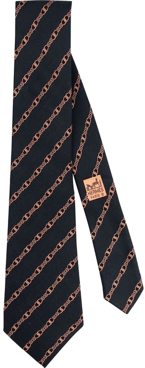 Hermès Hermès Chaine d'Ancre Stripe Silk Tie Krawatte