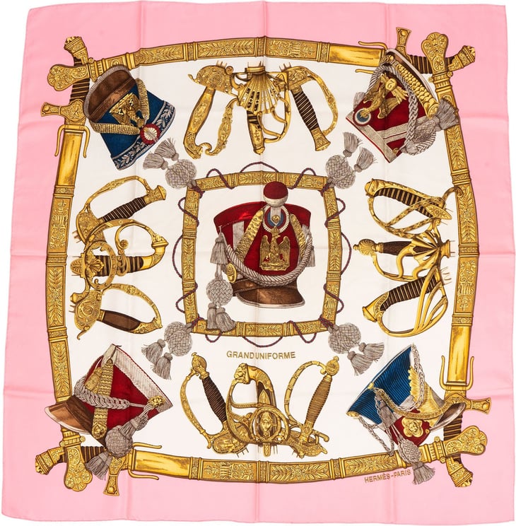 Hermès Hermès Grand Uniforme Silk Carre 90 Scarf Tuch