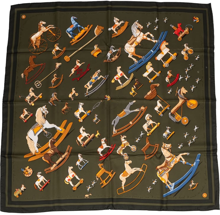Hermès Hermès Cheval à roulettes Silk Carre 90 Scarf Tuch