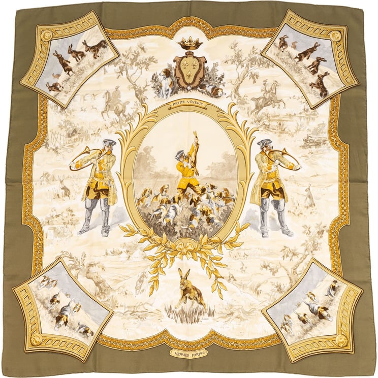 Hermès Hermès Petite Venerie Silk 90 Scarf Tuch