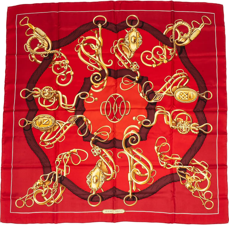 Hermès Hermès Shan Merry Lift Profilé Silk 90 Scarf Tuch