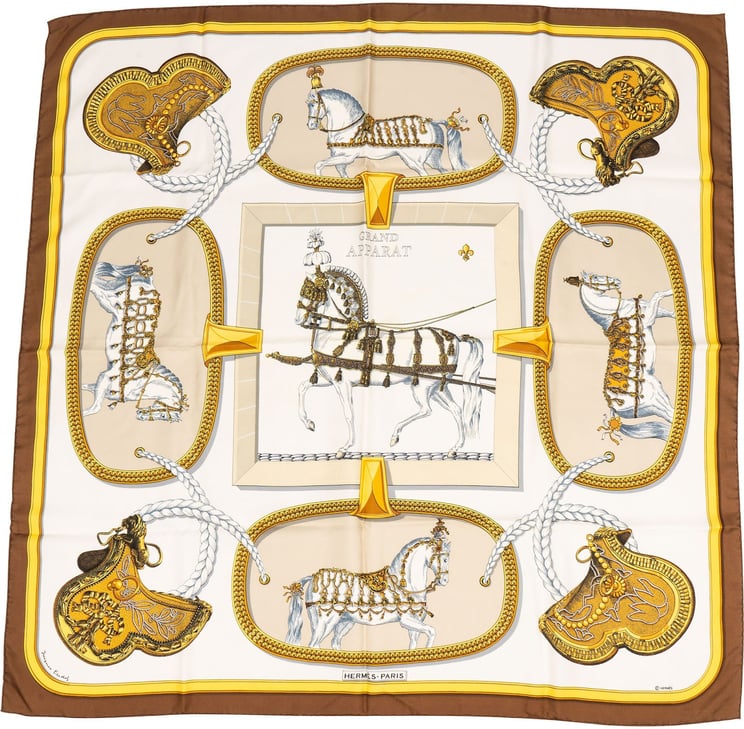 Hermès Hermès Grand Apparat Silk Carre 90 Scarf Tuch