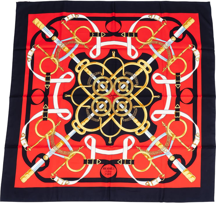 Hermès Hermès Eperon d'Or Silk 90 Scarf Tuch