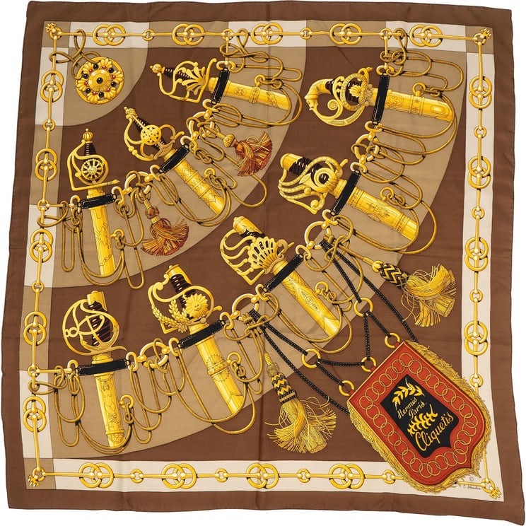 Hermès Hermès Cliquetis Silk 90 Scarf Tuch